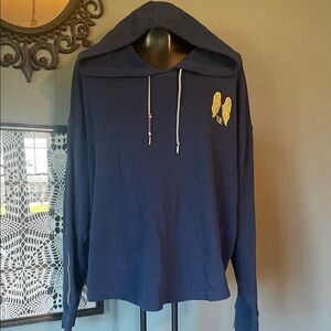 Victoria's Secret Navy Hoodie with Yellow Wing Detail